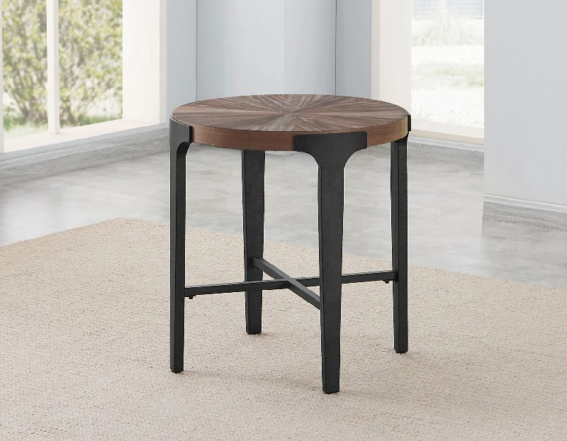 Chevron 22-inch Round End Table