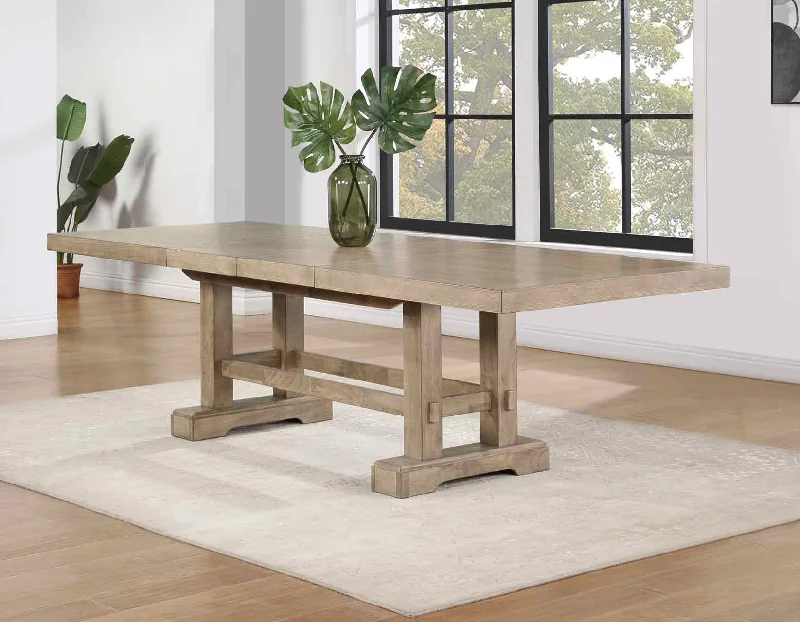 Napa 108-inch Dining Table with 2/18-inch Leaves, Sand