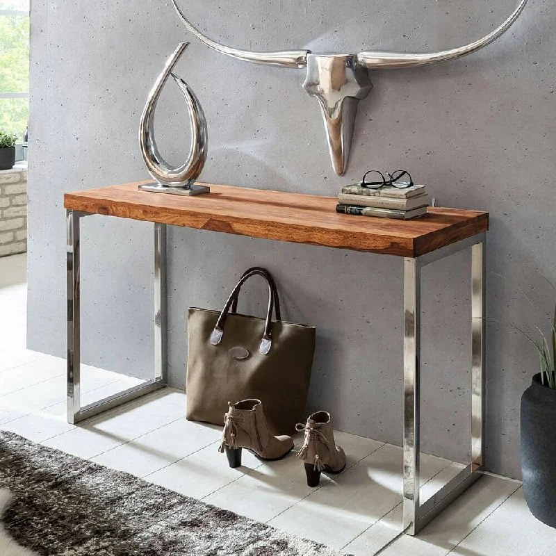 Solid Wood Shine Sheesham Console Table Honey