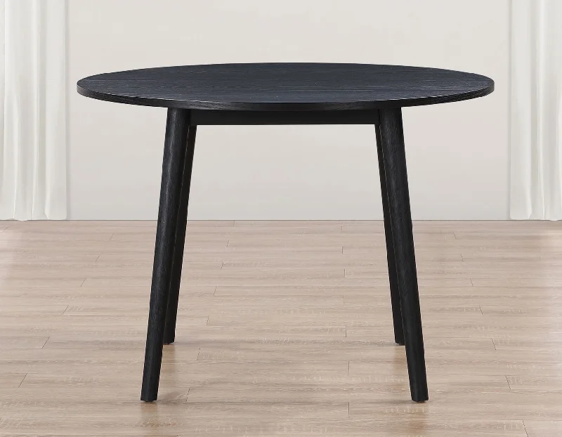 Willow 42″ Round Dining Table, Black