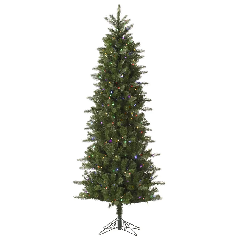 10' Carolina Pencil Spruce Artificial Christmas Tree Colored Dura-LitLED Lights