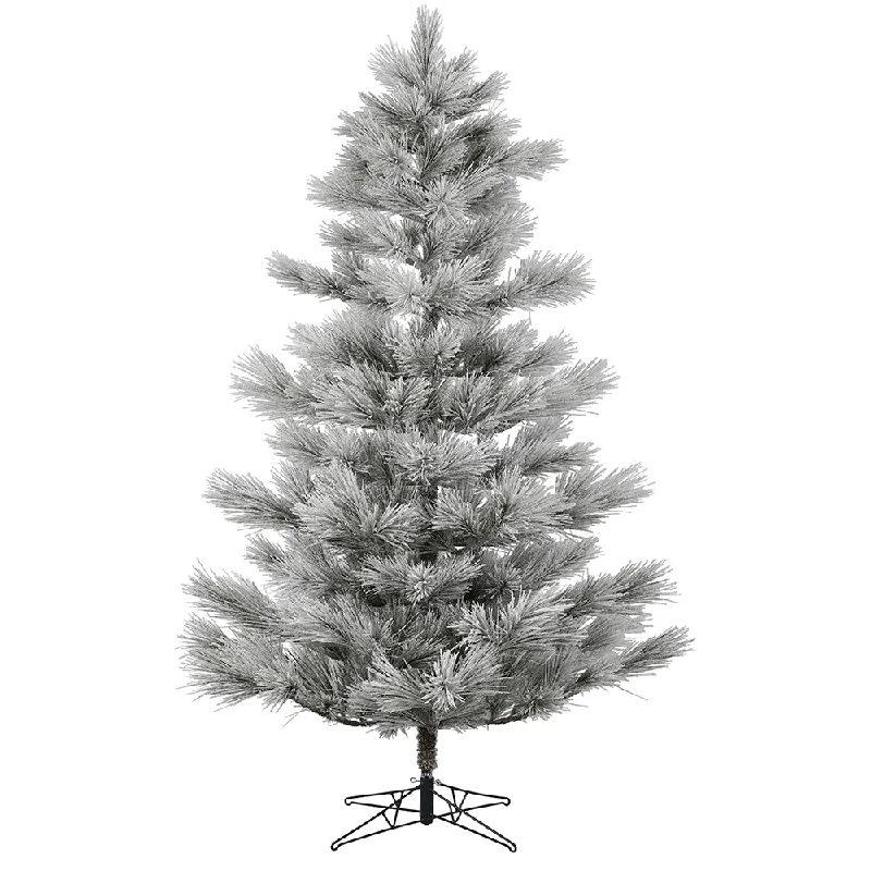 10' x 68" Flocked Alder Long Needle Pine Artificial Christmas Tree Unlit