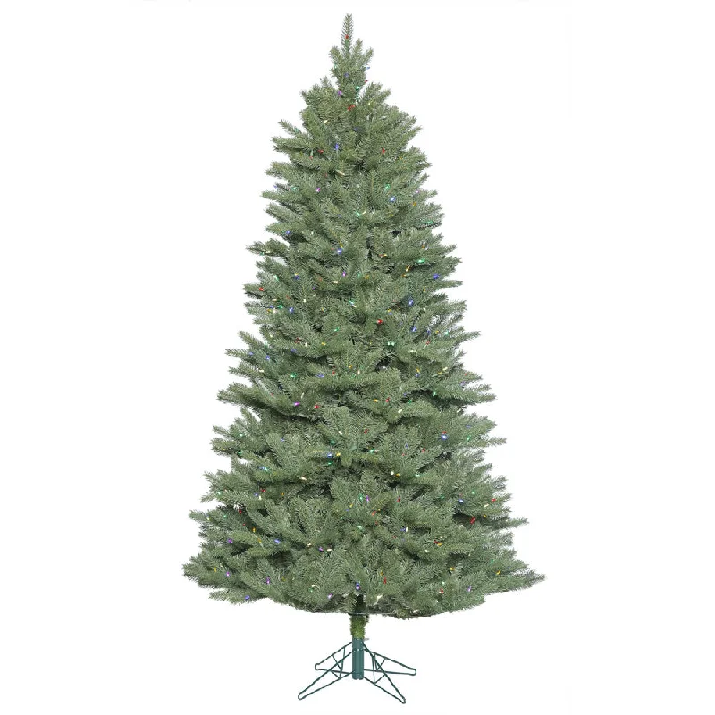 7.5' Colorado Spruce Slim Artificial Christmas Tree Multi-Colored LED Lights