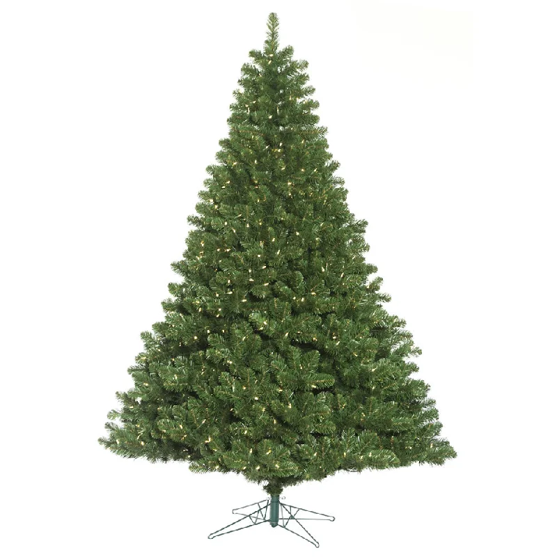 7.5' Oregon Fir Artificial Christmas Tree Wide Angle Single Mold Warm White LED