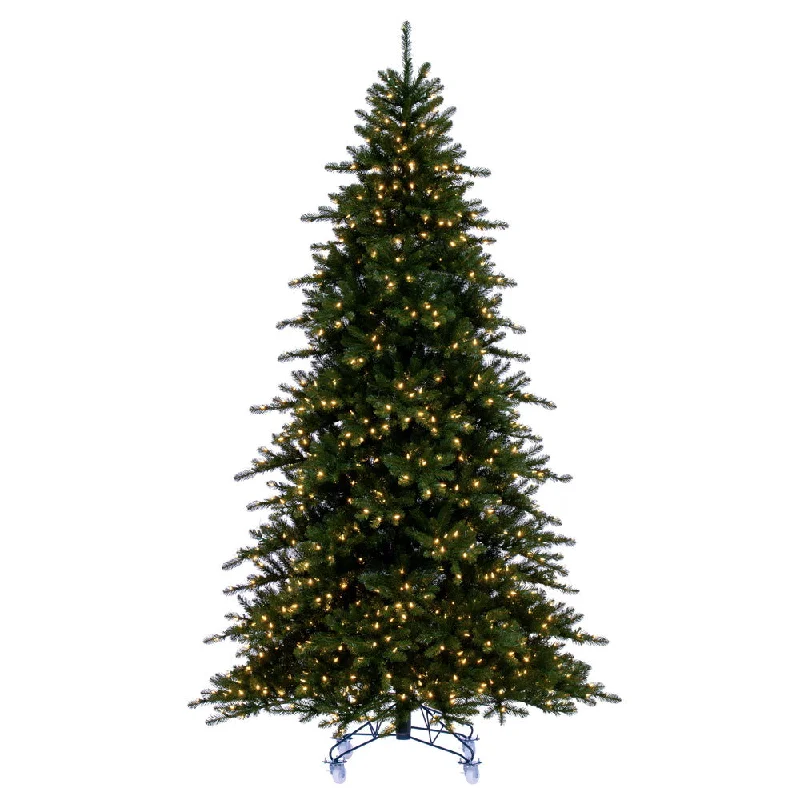 7.5' x 59" Bavarian Pine Artificial Pre-Lit Christmas Tree Warm White Lights.