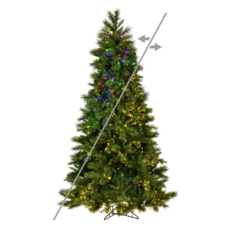 7.5' x 48" Brighton Pine Artificial Xmas Tree with LED Color Changing Lights