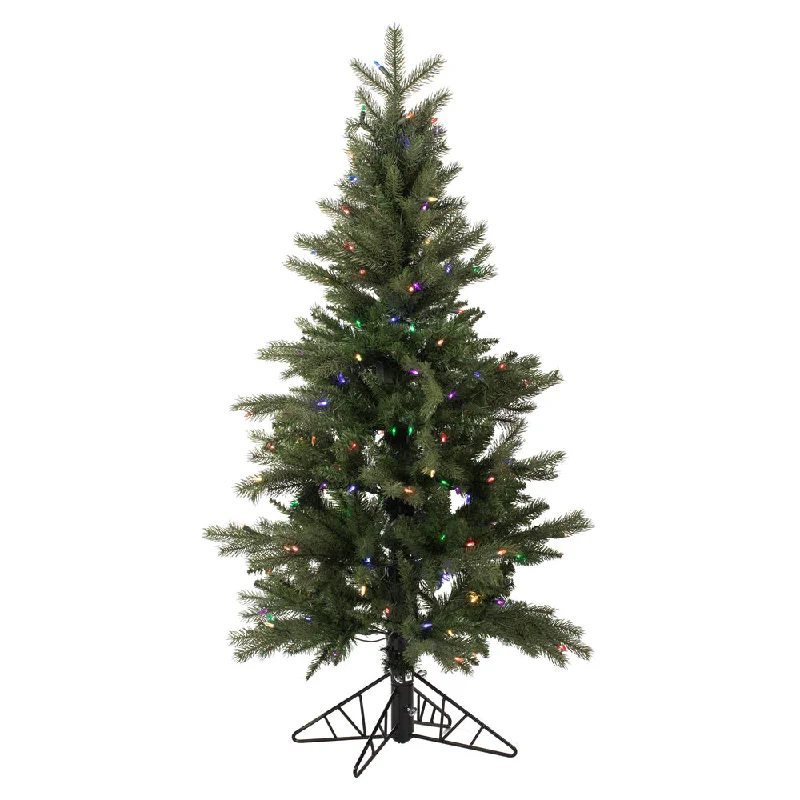 9' x 52" Balsam Spruce Slim Artificial Christmas Tree Multi-colored Dura-Lit LED