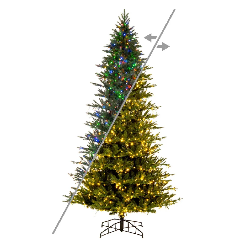 9'x57" Kamas Fraser Fir Artificial Xmas Tree with 3mm LED Color Changing Lights