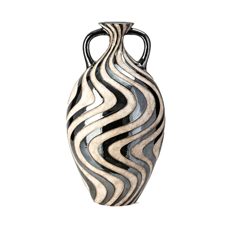 IMAX Worldwide Home Leza Large Swirl Earthenware Vase