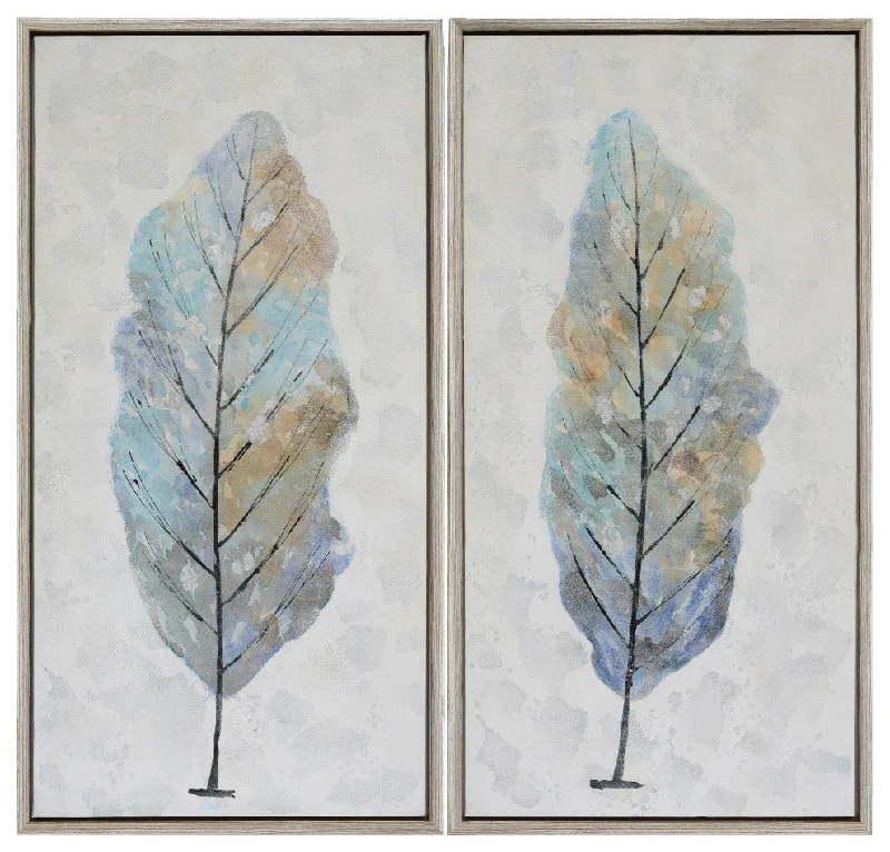 Sagebrook Home 70061 42x22" Set of 2, Leaf Oil Painting, Multi