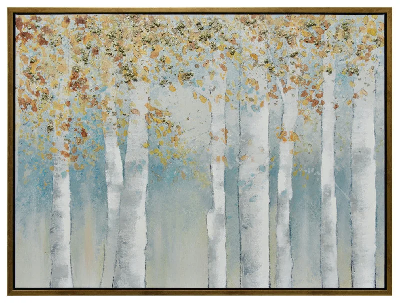 Sagebrook Home 70181 47"x35" Tall Trees Hand Painted Canvas, Multicolor