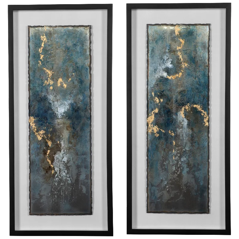 Uttermost 41434 Glimmering Agate Abstract Prints, Set of 2