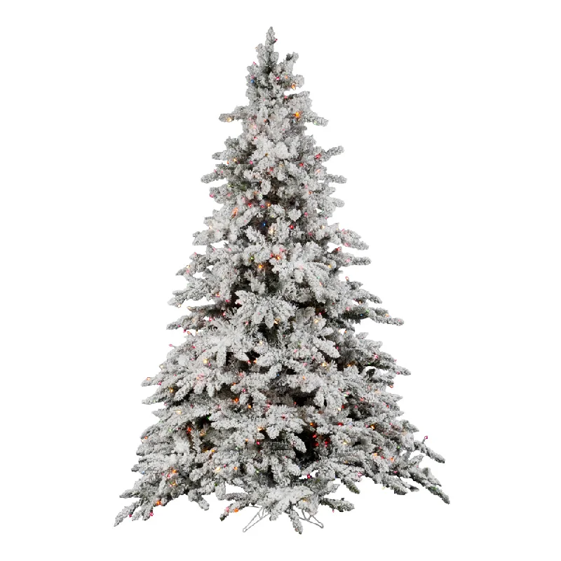 Vickerman 7.5' Flocked Utica Fir Artificial Christmas Tree Multi-Colored LED