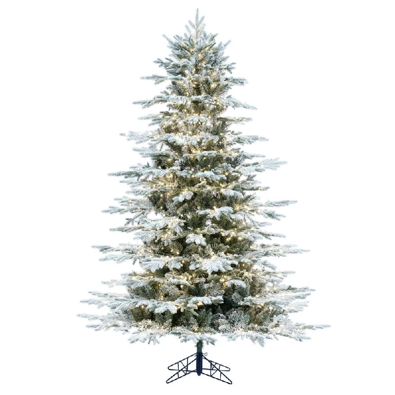 Vickerman 7.5' x 62" Flocked Kamas Fraser Tree Warm White Low Voltage 3MM LED