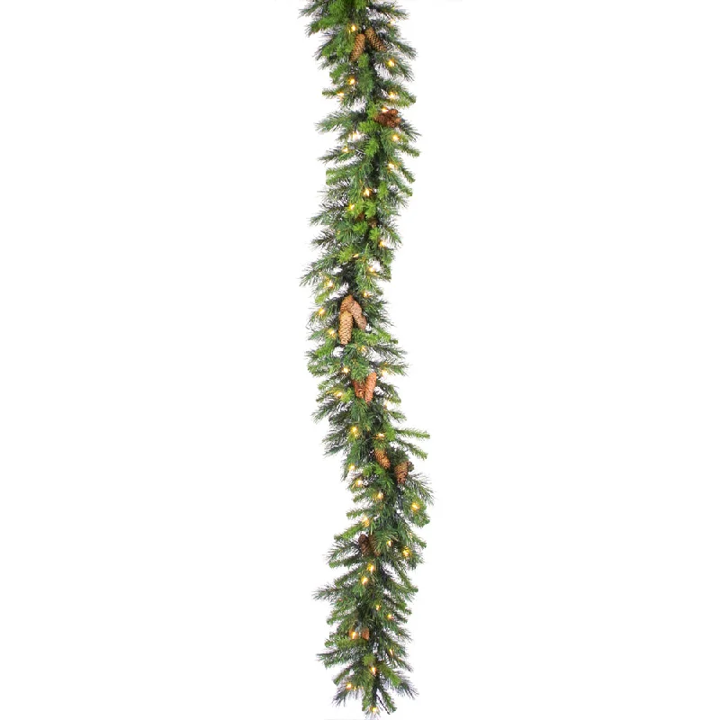 Vickerman A800924Led 50' Cheyenne Artificial Christmas Garland Warm White Led Lights